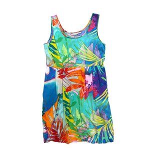 Jams World S Volare Dress Sundress Pockets Pleated Hawaiian Tropical Batik